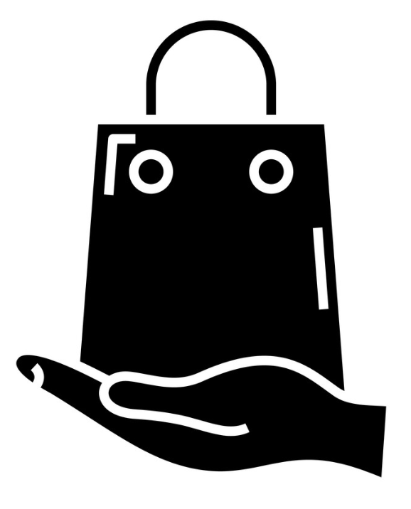 A shopping bag wresting in an open palm to show our product experts are here to help with your questions